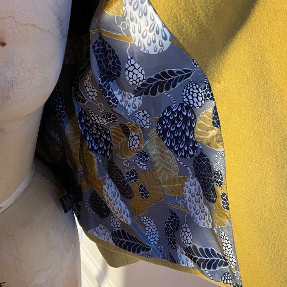 Fancy Collared 3/4 Sleeve Mustard Coat - Picture 3 of 4